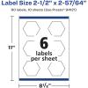 imageAvery Durable Waterproof Hexagon Labels Sure Feed Technology 212quot x 25764quot 60 Total Oil and TearResistant Waterproof Labels PrinttoTheEdge LaserPigmentBased Inkjet Printable60 labels