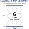 imageAvery Durable Waterproof Hexagon Labels Sure Feed Technology 212quot x 25764quot 60 Total Oil and TearResistant Waterproof Labels PrinttoTheEdge LaserPigmentBased Inkjet Printable150 labels