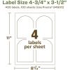 imageAvery EcoFriendly Matte White Recycled Arched Labels 475quot x 35quot PrinttoTheEdge Matte White Labels Permanent Adhesive LaserInkjet Printable 100 Total400 labels