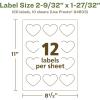 imageAvery EcoFriendly Matte White Recycled Heart Labels 2932quot x 12732quot PrinttoTheEdge Matte White Labels Permanent Adhesive LaserInkjet Printable 120 Total120 labels