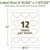 imageAvery EcoFriendly Matte White Recycled Heart Labels 2932quot x 12732quot PrinttoTheEdge Matte White Labels Permanent Adhesive LaserInkjet Printable 120 Total1 200 labels
