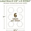 imageAvery EcoFriendly Matte White Recycled Hexagon Labels 212quot x 25764quot PrinttoTheEdge Matte White Labels Permanent Adhesive LaserInkjet Printable 60 Total60 labels