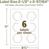 imageAvery EcoFriendly Matte White Recycled Hexagon Labels 212quot x 25764quot PrinttoTheEdge Matte White Labels Permanent Adhesive LaserInkjet Printable 60 Total150 labels