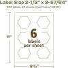 imageAvery EcoFriendly Matte White Recycled Hexagon Labels 212quot x 25764quot PrinttoTheEdge Matte White Labels Permanent Adhesive LaserInkjet Printable 60 Total300 labels