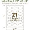 imageAvery EcoFriendly Matte White Recycled Oval Scalloped Labels 118quot x 214quot PrinttoTheEdge Matte White Labels Permanent Adhesive LaserInkjet Printable 210 Total2 100 labels