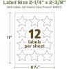 imageAvery EcoFriendly Matte White Recycled Star Labels 214quot x 238quot PrinttoTheEdge Matte White Labels Permanent Adhesive LaserInkjet Printable 120 Total600 labels