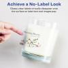 imageAvery Glossy Clear Arched Square Labels Sure Feed Technology 2quot x 2316quot 120 Glossy Clear Labels PrinttoTheEdge LaserInkjet Printable120 labels