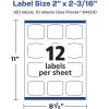 imageAvery Glossy Clear Arched Square Labels Sure Feed Technology 2quot x 2316quot 120 Glossy Clear Labels PrinttoTheEdge LaserInkjet Printable120 labels