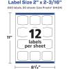 imageAvery Glossy Clear Arched Square Labels Sure Feed Technology 2quot x 2316quot 120 Glossy Clear Labels PrinttoTheEdge LaserInkjet Printable600 labels