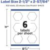 imageAvery Glossy Clear Hexagon Labels Sure Feed Technology 212quot x 25764quot 60 Glossy Clear Labels PrinttoTheEdge LaserInkjet Printable150 labels