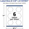 imageAvery Glossy Clear Hexagon Labels Sure Feed Technology 212quot x 25764quot 60 Glossy Clear Labels PrinttoTheEdge LaserInkjet Printable300 labels
