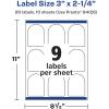 imageAvery Glossy White Arched Labels Sure Feed Technology 3quot x 225quot 90 Labels PrinttoTheEdge LaserInkjet Printable90 labels