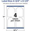 imageAvery Glossy White Arched Labels Sure Feed Technology 475quot x 35quot 40 Glossy White Labels PrinttoTheEdge Permanent Adhesive LaserInkjet Printable100 labels