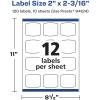 imageAvery Glossy White Arched Square Labels Sure Feed Technology 2quot x 2316quot 1200 Glossy White Labels PrinttoTheEdge Permanent Adhesive LaserInkjet Printable120 labels