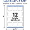 imageAvery Glossy White Arched Square Labels Sure Feed Technology 2quot x 2316quot 1200 Glossy White Labels PrinttoTheEdge Permanent Adhesive LaserInkjet Printable600 labels