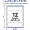 imageAvery Glossy White Arched Square Labels Sure Feed Technology 2quot x 2316quot 1200 Glossy White Labels PrinttoTheEdge Permanent Adhesive LaserInkjet Printable1 200 labels