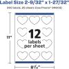 imageAvery Glossy White Heart Labels Sure Feed Technology 2932quot x 12732quot 120 Glossy White Labels PrinttoTheEdge Permanent Adhesive LaserInkjet Printable300 labels