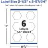 imageAvery Glossy White Hexagon Labels Sure Feed Technology 212quot x 25764quot 60 Glossy White Labels PrinttoTheEdge Permanent Adhesive LaserInkjet Printable300 labels
