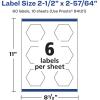 imageAvery Glossy White Hexagon Labels Sure Feed Technology 212quot x 25764quot 60 Glossy White Labels PrinttoTheEdge Permanent Adhesive LaserInkjet Printable60 labels