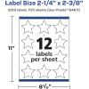 imageAvery Glossy White Star Labels Sure Feed Technology 214quot x 238quot 300 Glossy White Labels PrinttoTheEdge Permanent Adhesive LaserInkjet Printable1 200 labels