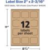 imageAvery Kraft Brown Arched Square Labels Sure Feed Technology 2quot x 2316quot 180 Kraft Brown Labels PrinttoTheEdge LaserInkjet Printable1 200 labels