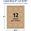 imageAvery Kraft Brown Arched Square Labels Sure Feed Technology 2quot x 2316quot 180 Kraft Brown Labels PrinttoTheEdge LaserInkjet Printable300 labels