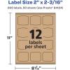 imageAvery Kraft Brown Arched Square Labels Sure Feed Technology 2quot x 2316quot 180 Kraft Brown Labels PrinttoTheEdge LaserInkjet Printable600 labels