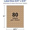 imageAvery Kraft Brown Heart Labels Sure Feed Technology 075quot x 075quot 1200 Kraft Brown Labels PrinttoTheEdge LaserInkjet Printable1 200 labels