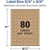 imageAvery Kraft Brown Heart Labels Sure Feed Technology 075quot x 075quot 1200 Kraft Brown Labels PrinttoTheEdge LaserInkjet Printable8 000 labels
