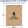 imageAvery Kraft Brown Hexagon Labels Sure Feed Technology 212quot x 25764quot 150 Kraft Brown Labels PrinttoTheEdge LaserInkjet Printable300 labels