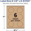 imageAvery Kraft Brown Hexagon Labels Sure Feed Technology 212quot x 25764quot 150 Kraft Brown Labels PrinttoTheEdge LaserInkjet Printable600 labels