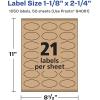 imageAvery Kraft Brown Oval Scalloped Labels Sure Feed Technology 118quot x 214quot 315 Kraft Brown Labels PrinttoTheEdge LaserInkjet Printable1 050 labels