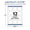 imageAvery Matte Clear Arched Square Labels Sure Feed Technology 2quot x 2316quot 120 Matte Clear Labels PrinttoTheEdge LaserInkjet Printable1 200 labels