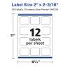 imageAvery Matte Clear Arched Square Labels Sure Feed Technology 2quot x 2316quot 120 Matte Clear Labels PrinttoTheEdge LaserInkjet Printable120 labels