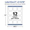 imageAvery Matte Clear Arched Square Labels Sure Feed Technology 2quot x 2316quot 120 Matte Clear Labels PrinttoTheEdge LaserInkjet Printable600 labels