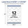 imageAvery Matte Clear Heart Labels Sure Feed Technology 2932quot x 12732quot 120 Matte Clear Labels PrinttoTheEdge LaserInkjet Printable300 labels