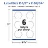 imageAvery Matte Clear Hexagon Labels Sure Feed Technology 212quot x 25764quot 150 Matte Clear Labels PrinttoTheEdge LaserInkjet Printable150 labels