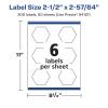 imageAvery Matte Clear Hexagon Labels Sure Feed Technology 212quot x 25764quot 150 Matte Clear Labels PrinttoTheEdge LaserInkjet Printable300 labels
