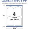 imageAvery Matte White Arched Labels Sure Feed Technology 475quot x 35quot 100 Matte White Printable Labels1 000 Labels