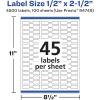 imageAvery Matte White Barbell Labels Sure Feed Technology 05quot x 25quot 1125 White Labels Permanent Adhesive LaserInkjet Printable4 500 labels