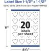 imageAvery Matte White Heart Labels Sure Feed Technology 15quot x 15quot 500 Matte White Printable Labels5 000 Labels