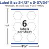imageAvery Matte White Hexagon Labels Sure Feed Technology 25quot x 25764quot 150 White Labels PrinttoTheEdge Permanent Adhesive LaserInkjet Printable150 labels