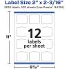 imageAvery Matte White Removable Arched Square Labels Sure Feed Technology PrinttoTheEdge 2quot x 2316quot 180 Removable Labels LaserInkjet Printable1 200 labels