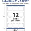 imageAvery Matte White Removable Arched Square Labels Sure Feed Technology PrinttoTheEdge 2quot x 2316quot 180 Removable Labels LaserInkjet Printable600 labels