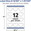 imageAvery Matte White Removable Heart Labels Sure Feed Technology PrinttoTheEdge 2932quot x 12732quot 180 Removable Labels LaserInkjet Printable1 200 labels