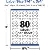 imageAvery Matte White Removable Star Labels Sure Feed Technology PrinttoTheEdge 075quot x 075quot 1200 Removable Labels LaserInkjet Printable1 200 labels