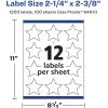 imageAvery Matte White Removable Star Labels Sure Feed Technology PrinttoTheEdge 214quot x 238quot 180 Removable Labels LaserInkjet Printable1 200 labels