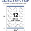 imageAvery Matte White Removable Star Labels Sure Feed Technology PrinttoTheEdge 214quot x 238quot 180 Removable Labels LaserInkjet Printable300 labels