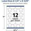 imageAvery Matte White Removable Star Labels Sure Feed Technology PrinttoTheEdge 214quot x 238quot 180 Removable Labels LaserInkjet Printable600 labels