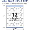 imageAvery Matte White Star Labels Sure Feed Technology 214quot x 238quot 300 Matte White Printable Labels3 000 labels